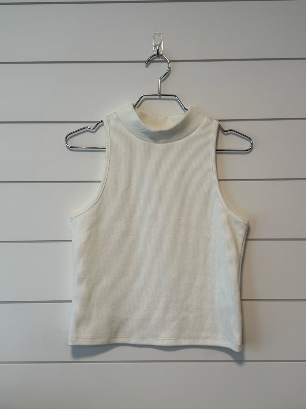 a new day White Mock Neck Ribbed Tank Top